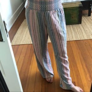 Relaxed colorful wide leg pants
